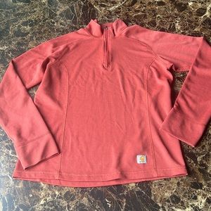 Carhartt woman’s quarter zip/dark salmon color/ Size M